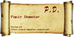 Papir Demeter névjegykártya